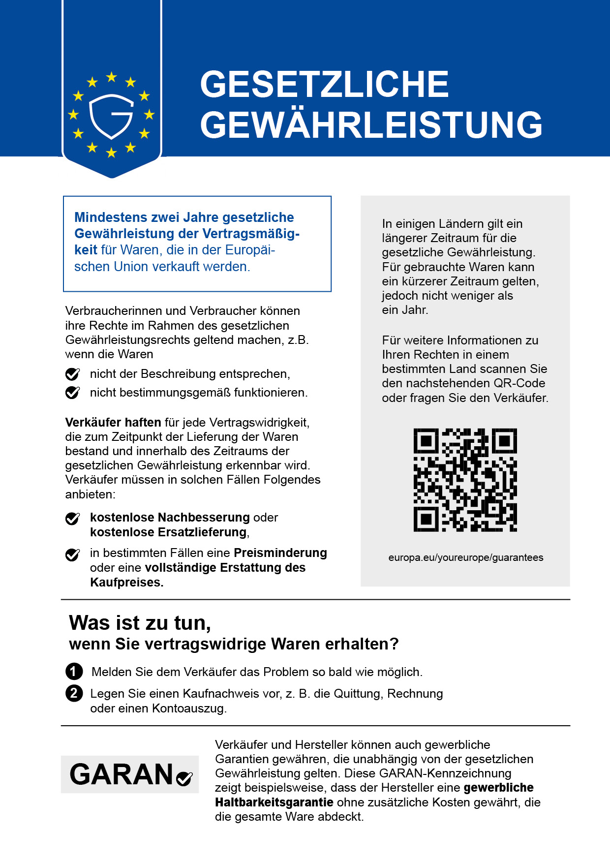 Harmonisierte Mitteilung zum gesetzlichen Gewährleistungsrecht